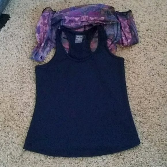 Nwt Lucky In Love Mesh Long Sleeve Women Shirt Top w/ Cami M Medium - Picture 6 of 10